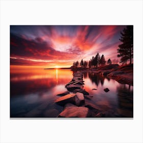 Sunset On The Lake Canvas Print