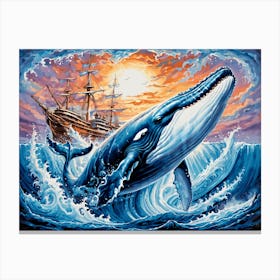 Whale In The Ocean Canvas Print