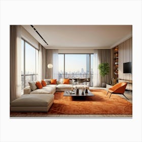 Modern Living Room 14 Canvas Print