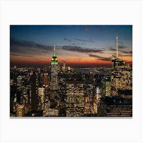 Top Of The Rock View At Night 2 Canvas Print