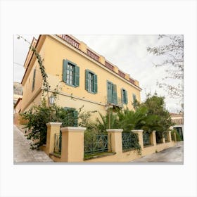 Neoclassic House In The Plaka Of Athens Canvas Print