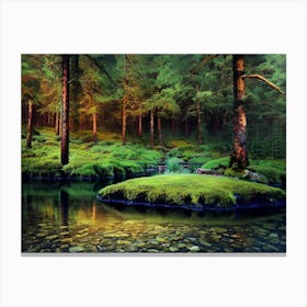 Lake In The Forest Canvas Print