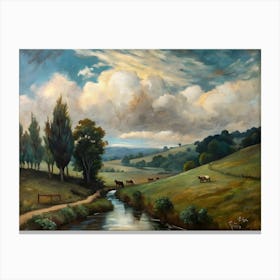 Stream In The Countryside Canvas Print