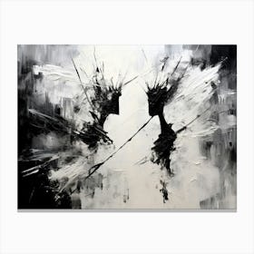 Conflict Abstract Black And White 7 Canvas Print