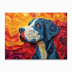 Great Dane Paper Quilling Dog Portrait Canvas Print