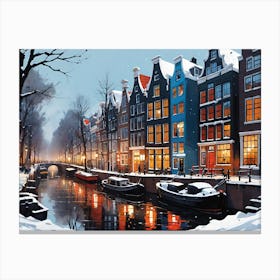 Amsterdam At Night 3 Canvas Print