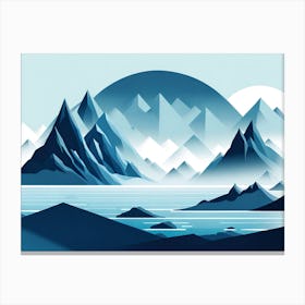 Arctic Landscape, vector art Canvas Print
