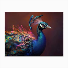 Peacock Abstract Painting Canvas Print