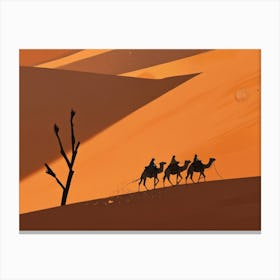 Camels In The Desert 5 Canvas Print