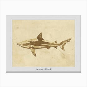 Lemon Shark Silhouette 4 Poster Canvas Print