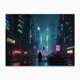Cyberpunk City 3 Canvas Print