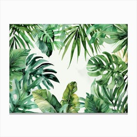 Watercolor Tropical Leaves 7 Canvas Print