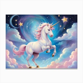 Unicorn In The Sky 17 Canvas Print