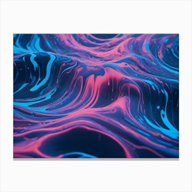 A 3d Rendering Of An Abstract, Flowing, Liquid Surface With A Marbleized Texture Canvas Print