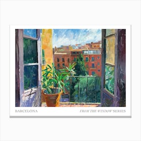 Barcelona From The Window Series Poster Painting 2 Canvas Print