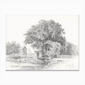 Farm Scene Sketch Canvas Print