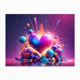 Colorful Heart Creative Art Print 21 Canvas Print