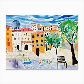 Ravenna Italy Cute Watercolour Illustration 4 Canvas Print