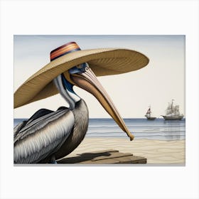 A Pelican on vacation Canvas Print