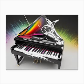 Rainbow Piano Canvas Print