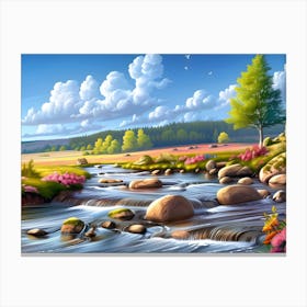 Spring's Vibrant River Canvas Print