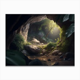 Secret Cave Hidden In A Thicket Canvas Print