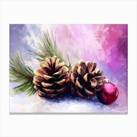 Christmas Pine Cones Canvas Print