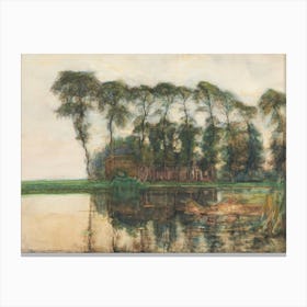 Farmstead Along The Water Screened By Nine Tall Trees (1905), Piet Mondrian Canvas Print