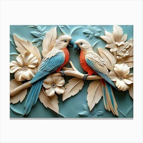 Beautiful Parrot 3d 10 Canvas Print