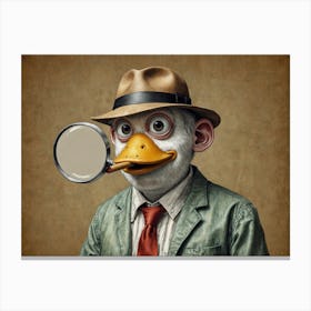 Duck With Magnifying Glass Canvas Print