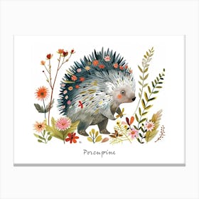 Little Floral Porcupine 2 Poster Canvas Print