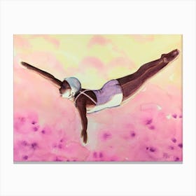 High Diver In Pink Canvas Print