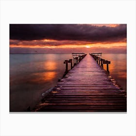 Sunset At The Pier Canvas Print