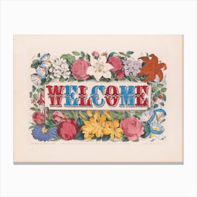 Floral Welcome Poster Canvas Print