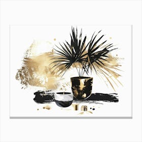 Gold And Black 92 Canvas Print