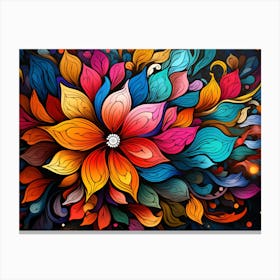 Colorful Flower Painting Canvas Print