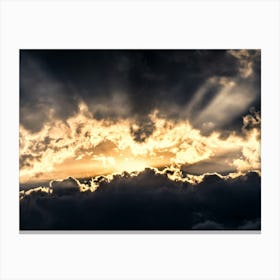 The Bright Sun Breaks Through The Dark Clouds Canvas Print