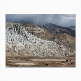 Tibetan Landscape Close To Lo Manthang In Nepal Canvas Print