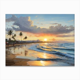 Sunset On The Beach Canvas Print