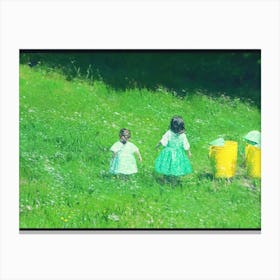 Children In The Grass 1 Canvas Print