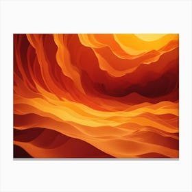 An Abstract Image Of A Canyon With Flowing, Orange And Yellow Lines That Resemble Sand Dunes Canvas Print