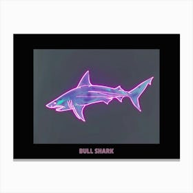 Neon Pink Purple Bull Shark Poster 3 Canvas Print