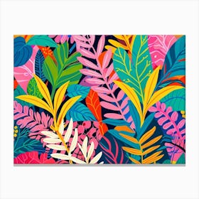 Tropical Leaves Seamless Pattern 1 Canvas Print