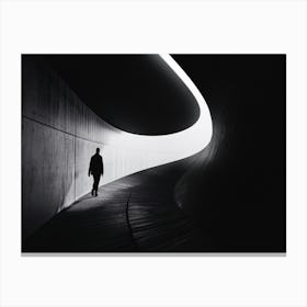 Person Walking In A Tunnel Canvas Print