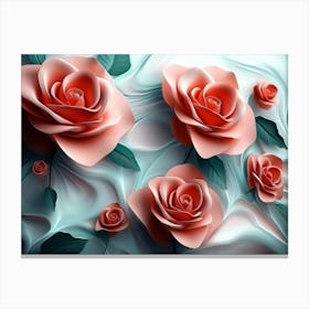 3d Roses Abstraction 2 Canvas Print