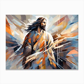 Abstract Jesus art, 1290 Canvas Print