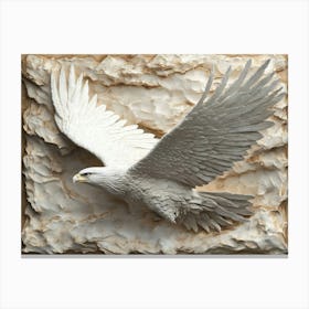 3d Relief of An Eagle in Flight Canvas Print