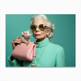 Old Lady With A Rat Canvas Print
