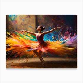 Colorful Ballet Dancer Canvas Print