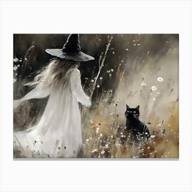 Witch And Cat 1 Canvas Print